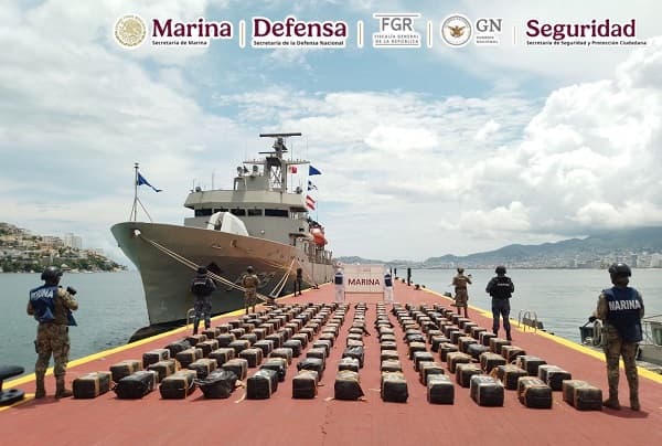 semar cocaina 27jun25 En una operación marítima, se aseguraron más de 3.5 toneladas de cocaína, frente a las costas de Guerrero.